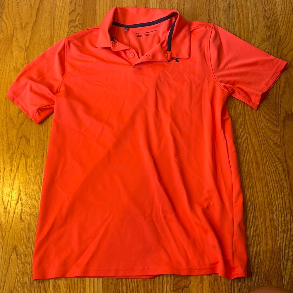 Neon orange/pink collard shirt